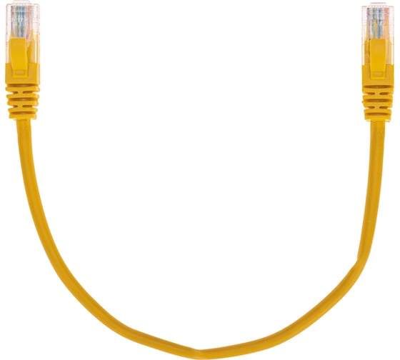 Патч-корд REXANT u/utp, cat 5e, rj45-rj45, 26awg, lszh, желтый, 0,3м 02-0105-03