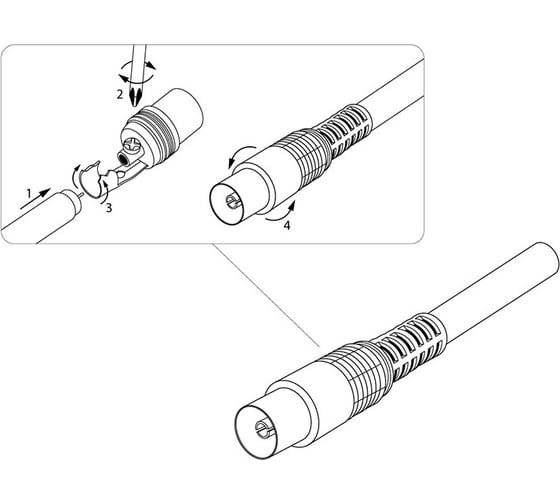 Разъем REXANT гнездо TV без пайки, черный, 100шт 05-2044