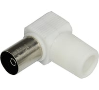 Разъем REXANT гнездо TV без пайки, белый, угловой 100шт 05-2062