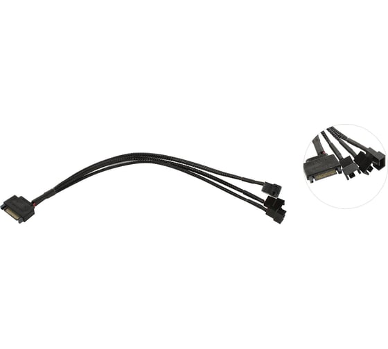 Переходник-разветвитель питания для вентиляторов Pro Legend 1SATA- 3x4pin, 20 см PL1470 1