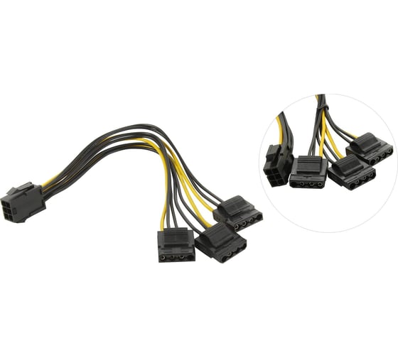 Переходник-разветвитель питания для вентиляторов Pro Legend 6pin- 3 big, 20 см PL1487 1