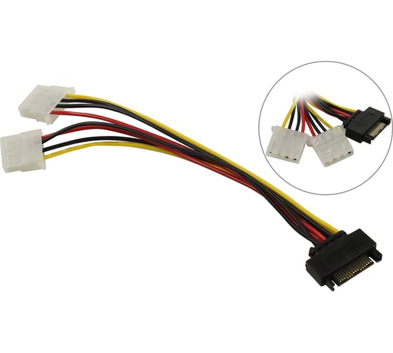 Переходник питания Pro Legend 1 SATA-M - 2 (big-F) Molex, 20см PL1456 1