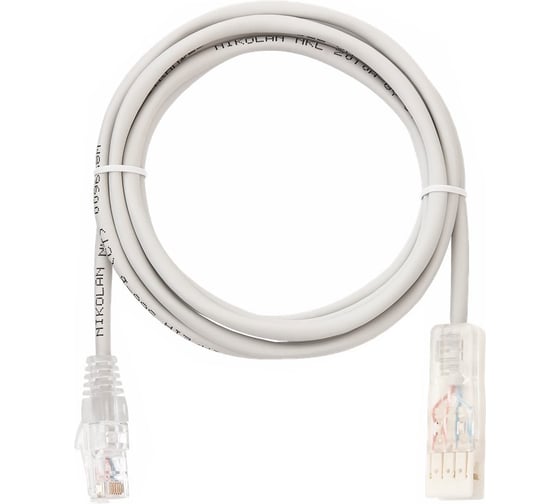 Коммутационный шнур NIKOMAX U/UTP 2 пары, серый, 1м NMC-PC2UD05E-010-GY