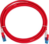 Коммутационный шнур с замком NIKOMAX U/UTP 4 пары, красный, 3м NMC-PC4UE55B-030-CS-RD