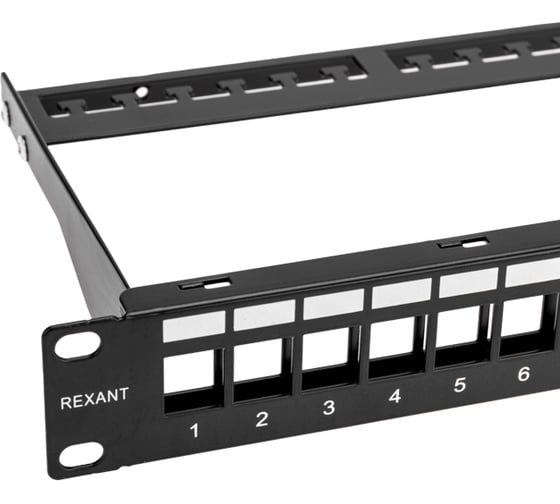 Коммутационная наборная панель REXANT 19", 1U, 24 порта, UTP, PRO 02-0053