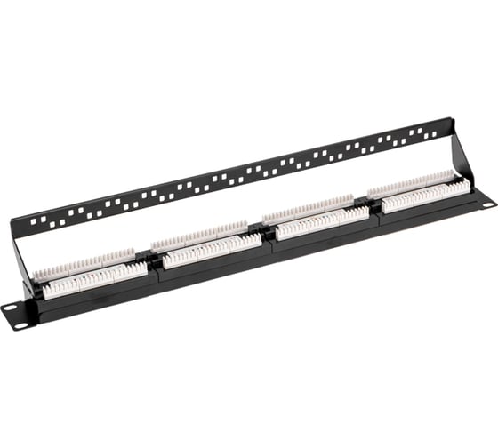 Коммутационная панель с кабельным органайзером REXANT 19", 1U, 24 порта, UTP, RJ-45, CAT 5e, PRO 02-0031