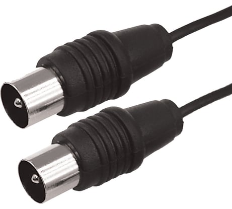 Кабель REXANT Вч тв штекер - тв штекер, 5м, черный 17-5024