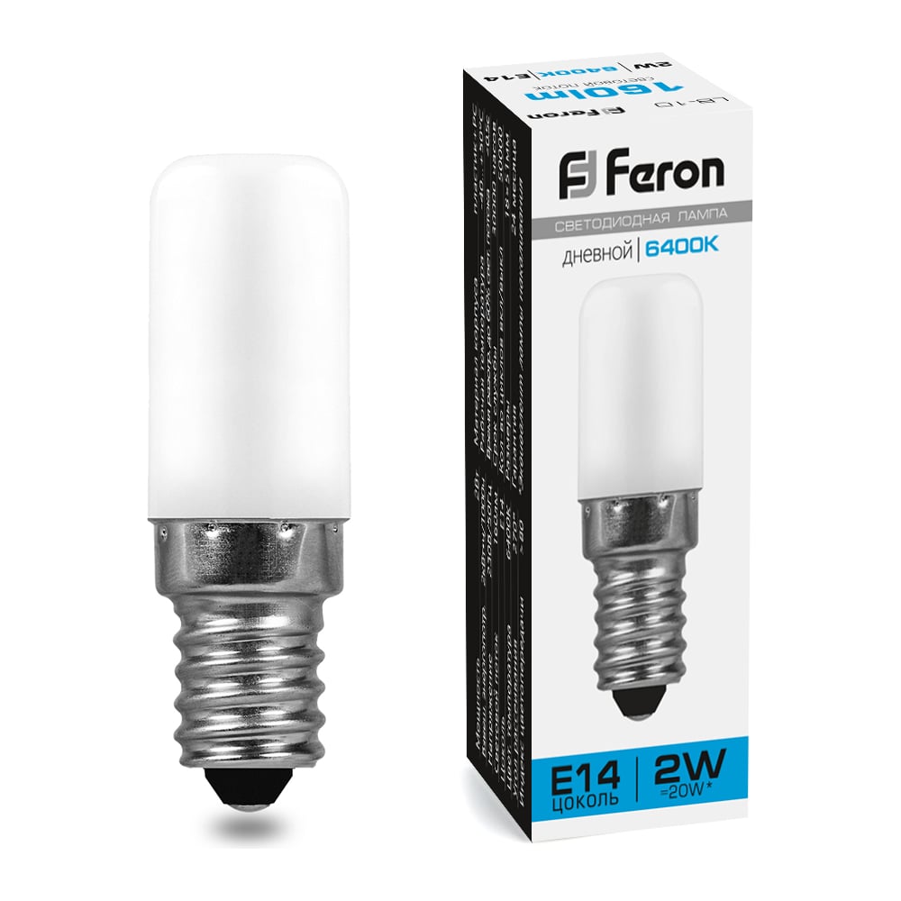 Светодиодная лампа feron 2w 230v e14 6400k, lb-10 25988