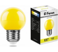 Светодиодная лампа FERON 1W 230V E27 желтый, LB-37 25879