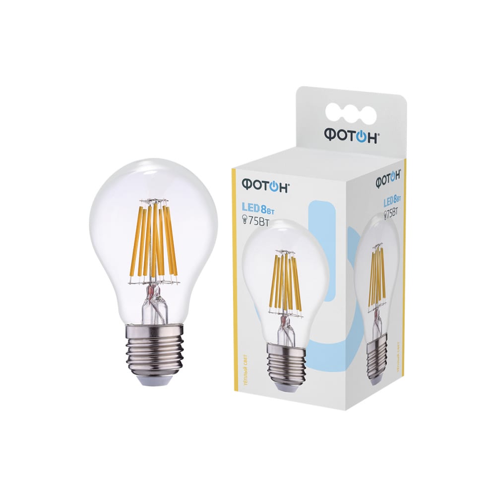 Светодиодная лампа ФОТОН LED FL A60 8W E27 3000K 23043 - выгодная цена .