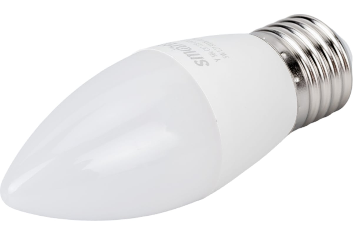 Светодиодная лампа Smartbuy LED C37-05W/3000/E27 SBL-C37-05-30K-E27 ...