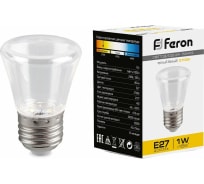 Светодиодная лампа FERON 1W 230V E27 2700K, LB-372 25909