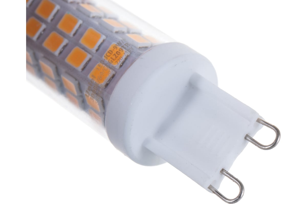Светодиодная лампа  LED-JCD-9W/3000K/G9/CL GLZ09TR прозрачная UL .
