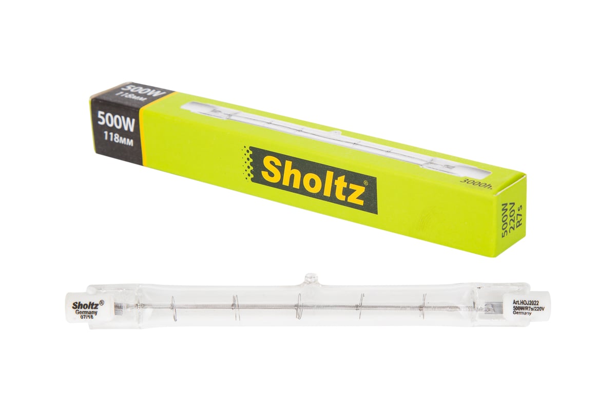 Галогенная линейная лампа Sholtz R7s 500Вт J118мм 2800K 220В DIMM .