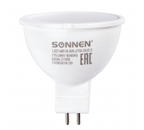 Светодиодная лампа SONNEN 5 Вт, цоколь GU5.3, теплый белый свет, LED MR16-5W-2700-GU5.3, 453713