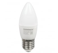 Светодиодная лампа SONNEN 5 Вт, цоколь E27, свеча, холодный белый свет, LED C37-5W-4000-E27, 453708
