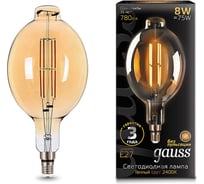 Лампа Gauss LED Vintage Filament BT180 8W E27 180х360mm Golden 780lm 2400K 151802008