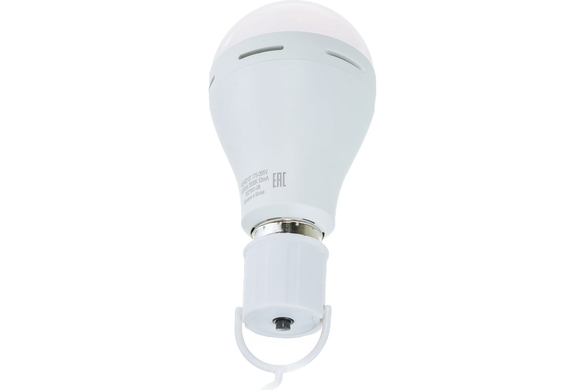 Лампа Gauss LED A60 7W E27 450lm 3000K с Li-Ion аккумулятором 102402107 .