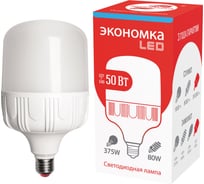 Высокомощная лампа Экономка LED 50Вт Е40 6500К 4700лм с переходником Eco 50wHWLEDE4065