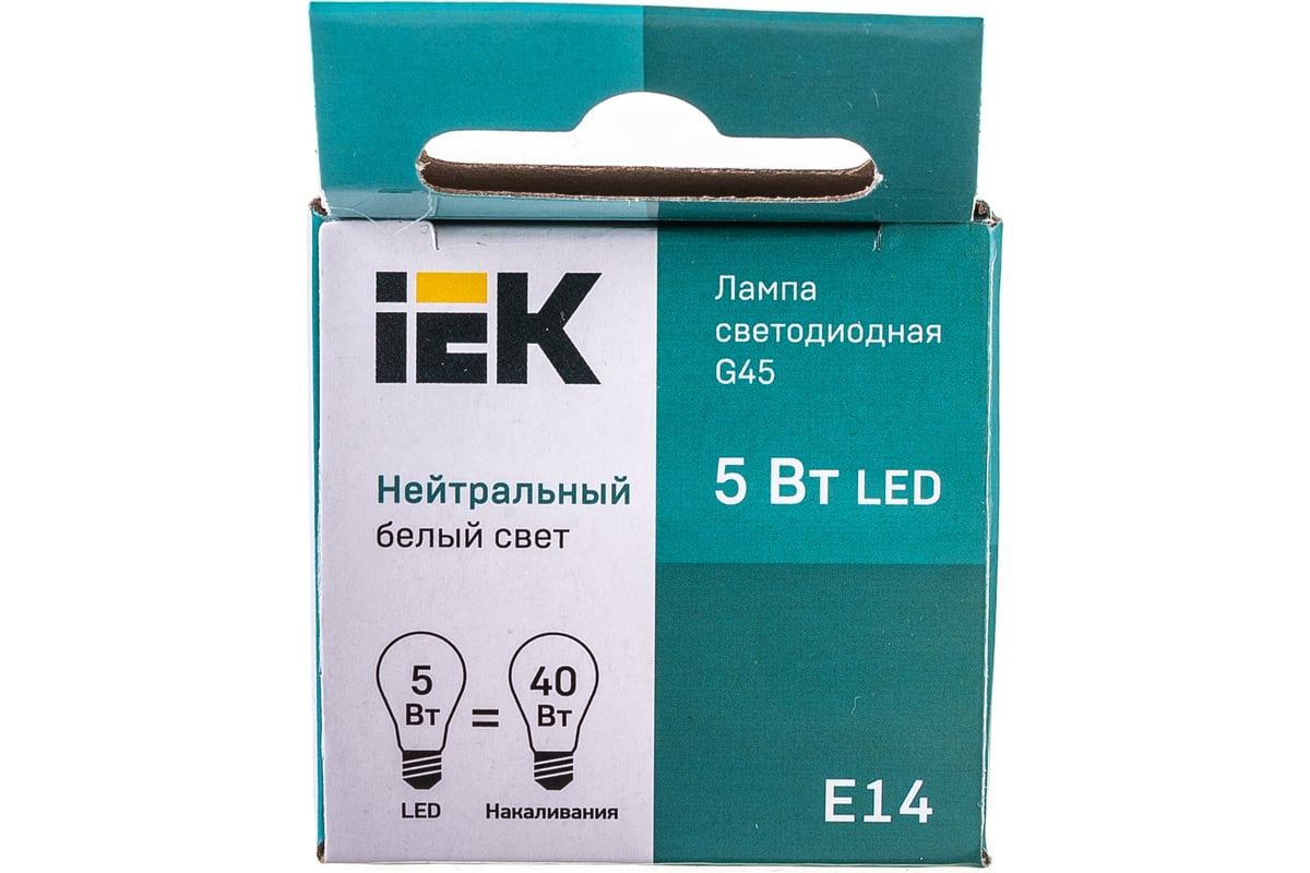 Лампа IEK LED G45 шар 5 Вт 230 В 4000К E14 LLE-G45-5-230-40-E14 .