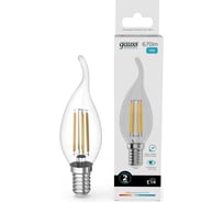 Лампа Gauss Filament Elementary Свеча на ветру 10W 670lm 4100К Е14 LED 1/10/100 42120 32044386