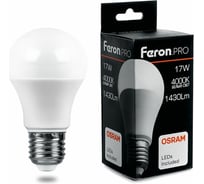 Светодиодная лампа FERON PRO LB-1017 шар E27 17W 4000K OSRAM LED 38039 16233712
