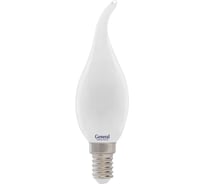 Светодиодная лампа General Lighting Systems Филамент матовый E14 8Вт 530Лм 2700К Теплый белый свет Свеча на ветру GLDEN-CWS-M-8-230-E14-2700 655100