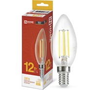 Лампа IN HOME сд LED-СВЕЧА-deco 12Вт 230В Е14 3000К 1350Лм прозрачная 4690612053660 32568588