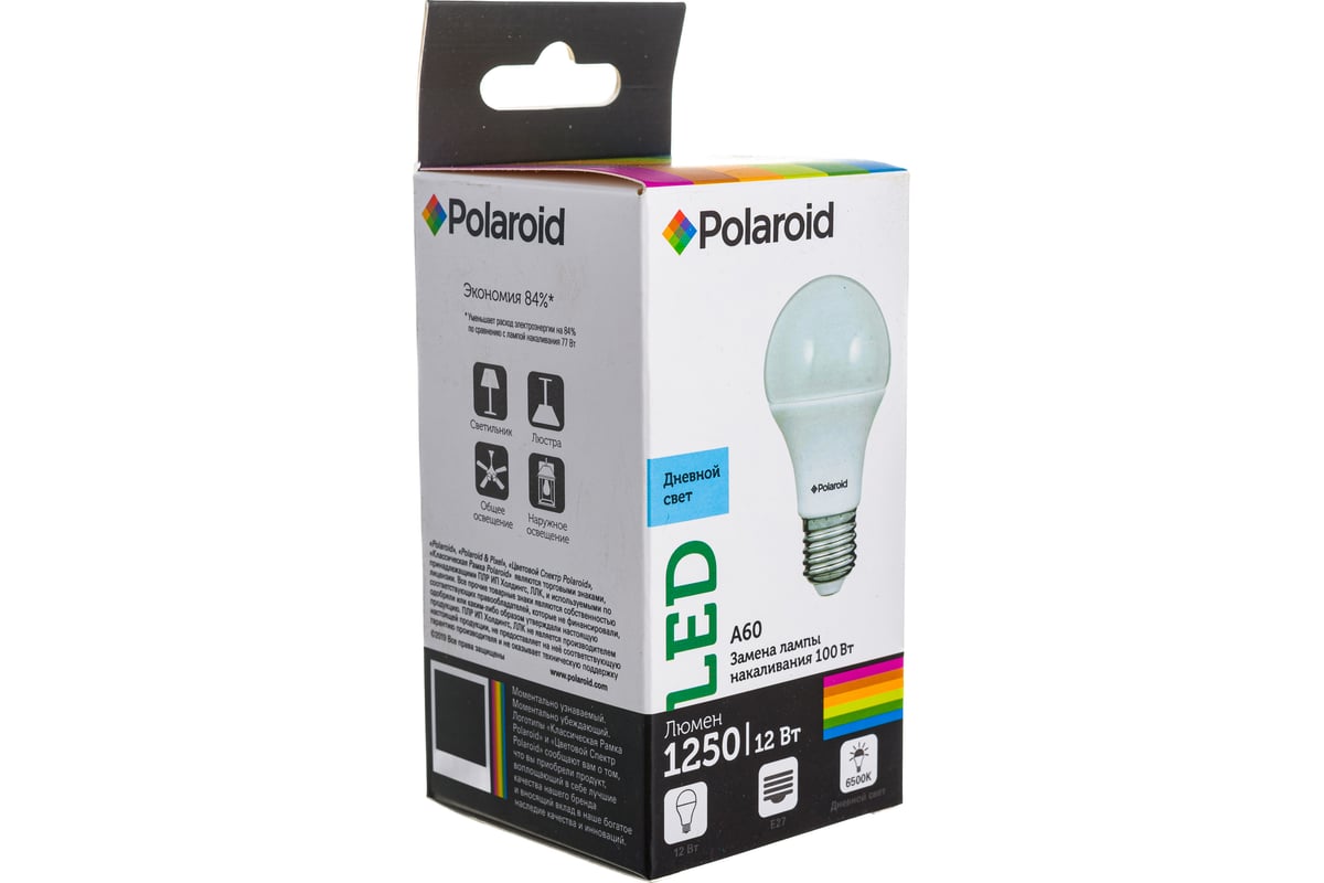 Светодиодная лампа Polaroid 220V A60 12W 6500K E27 1250lm PL-A60120276 -  выгодная цена, отзывы, характеристики, фото - купить в Москве и РФ