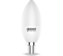 Умная Wi-fi лампочка Gauss Smart Light ССТ DIM E14 C37 5 Вт 2700-6500K, диммируемая с изменением температуры, управление голосом/смартфоном 1110112