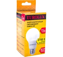Светодиодная лампа Eurolux LL-E-A60-11W-230-2,7K-E27/груша, 11Вт, теплый белый, Е27 76/2/15
