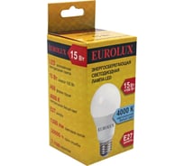 Светодиодная лампа Eurolux LL-E-A60-15W-230-4K-E27/груша, 15Вт, нейтральный, Е27 76/2/20