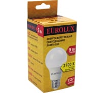 Светодиодная лампа Eurolux LL-E-A60-9W-230-2,7K-E27/груша, 9Вт, теплый белый, Е27 76/2/13