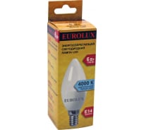 Светодиодная лампа Eurolux LL-E-C37-6W-230-4K-E14/свеча, 6Вт, нейтральный, Е14 76/2/4