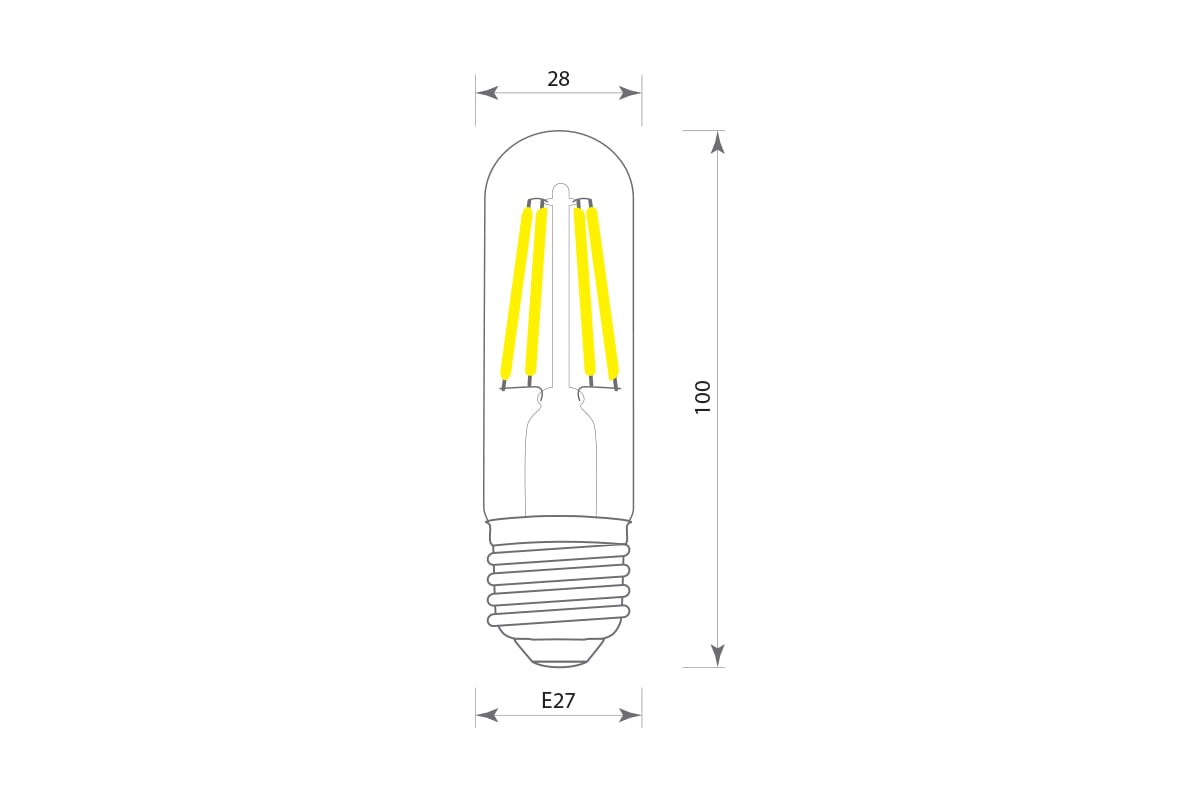 Светодиодная филаментная лампа GIS-SOLAR ретро R63-E27-2Вт.-100-GOLD .