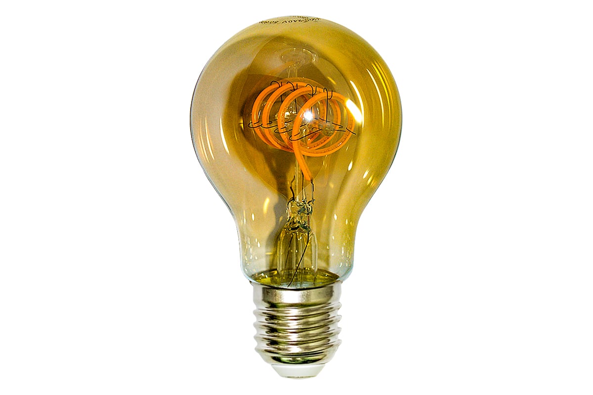 Светодиодная филаментная лампа GIS-SOLAR ретро A60-E27-6Вт.-GOLD R00315 .
