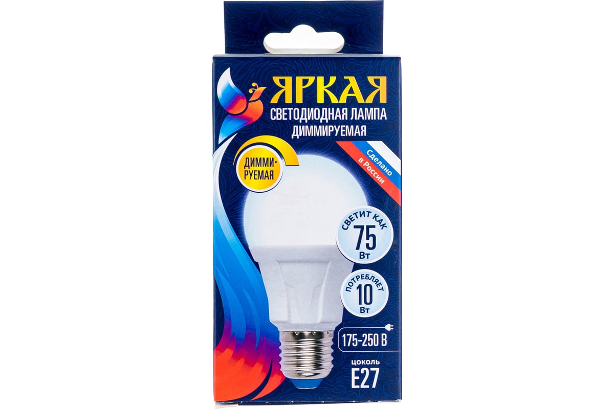 Лампа Uniel LED-A60, 10W/4000K/E27/FR/DIM, PLP01WH, светодиодная,  диммируемая UL-00004286 - выгодная цена, отзывы, характеристики, фото -  купить в Москве и РФ