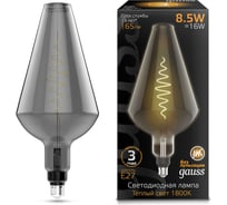 Лампа Gauss LED Filament Vase E27 8.5W Gray 165lm 1800K 1/2 180802005