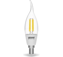 Умная Wi-fi филаментная лампочка Gauss, Smart Light DIM E14 CF35 4,5 Вт 2700-6500K, диммируемая, управление голосом/смартфоном 1260112 16404270