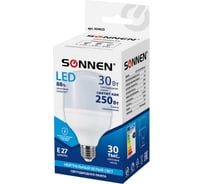 Светодиодная лампа SONNEN 30 Вт, цоколь Е27, цилиндр, нейтральный белый, 30000 ч, 454923