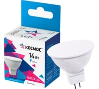 Лампа светодиодная КОСМОС LED 14Вт JCDR GU5.3 4500K, LkecLED14wJCDRC45