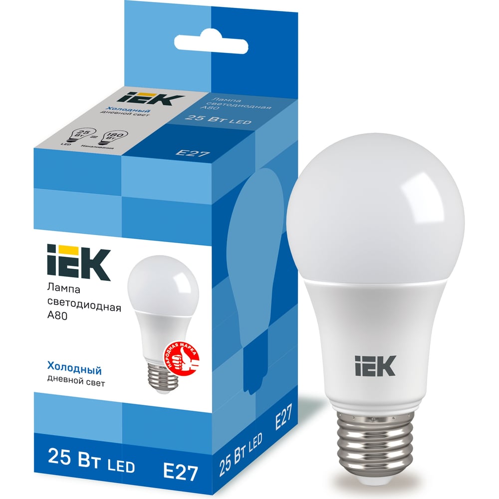 Лампа IEK LED A80 шар 25Вт 230В 6500К E27 LLE-A80-25-230-65-E27 - выгодная  цена, отзывы, характеристики, фото - купить в Москве и РФ