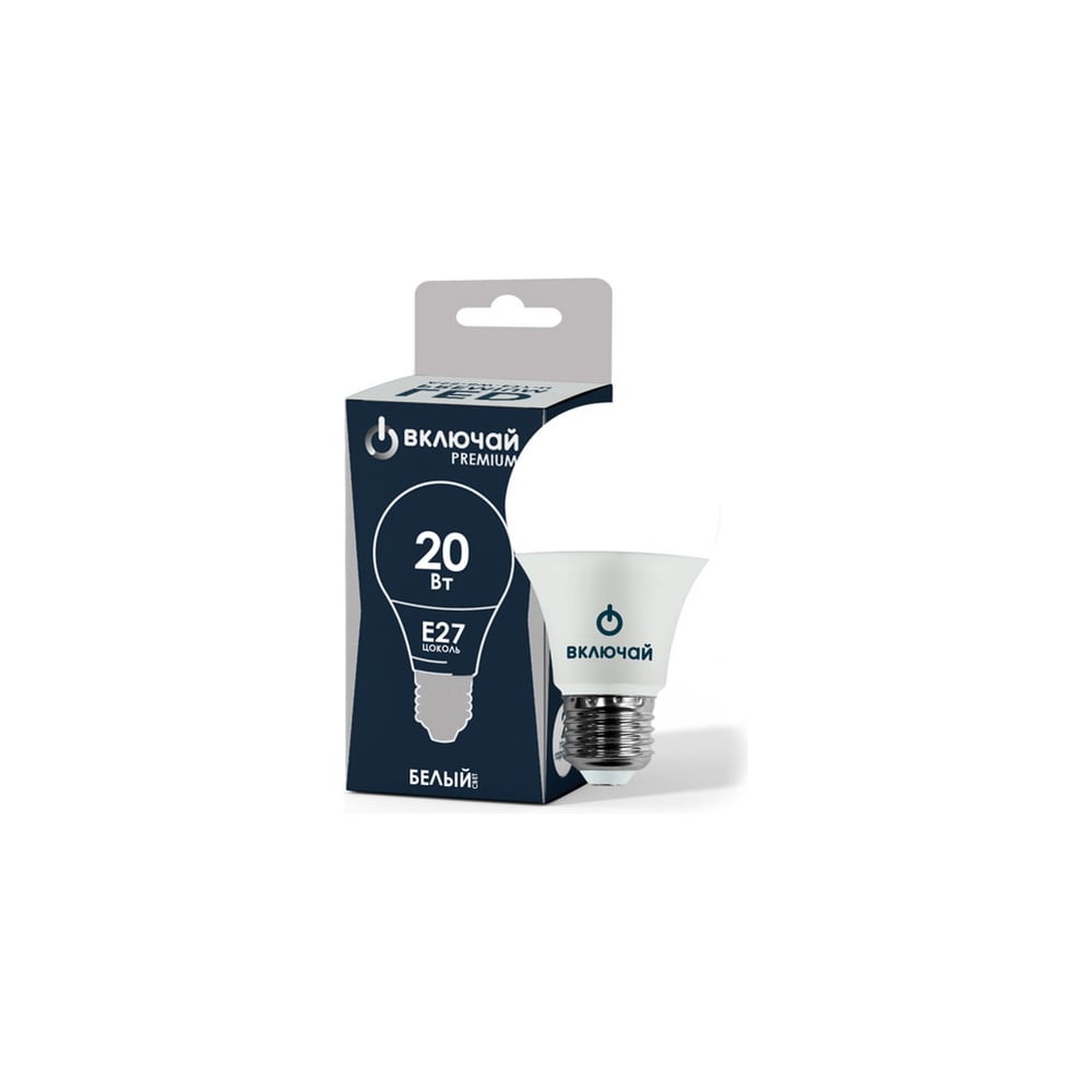 Светодиодная лампа Включай 20W E27 A60 4000K 220V LED PREMIUM А60-20W ...