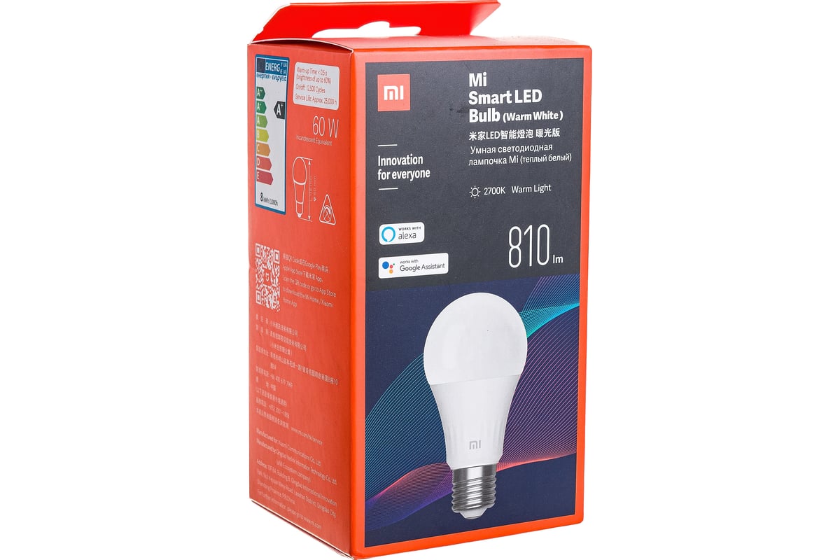 Умная лампочка XIAOMI Mi Smart LED Bulb Warm White GPX4026GL - выгодная  цена, отзывы, характеристики, фото - купить в Москве и РФ