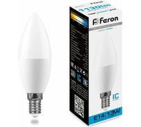 Светодиодная лампа FERON LB-970, 13W, 230V E14 6400K свеча 38109 18249013