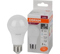 Светодиодная лампа OSRAM LED Value, A, E27, 800Лм, 10Вт, замена 75Вт, 6500К, холодный белый свет 4058075578913 18135031