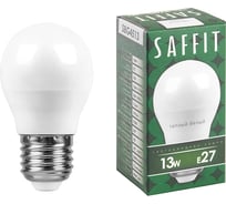 Светодиодная лампа SAFFIT SBG4513, G45 шар, 13W 230V E27 2700К, 1070Lm 55160