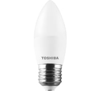 Светодиодная лампа TOSHIBA LED C35 свеча 5W аналог 40Вт/470Лм теплый свет 3000K цоколь стандартный Е27 драйвер IC 00501315921A