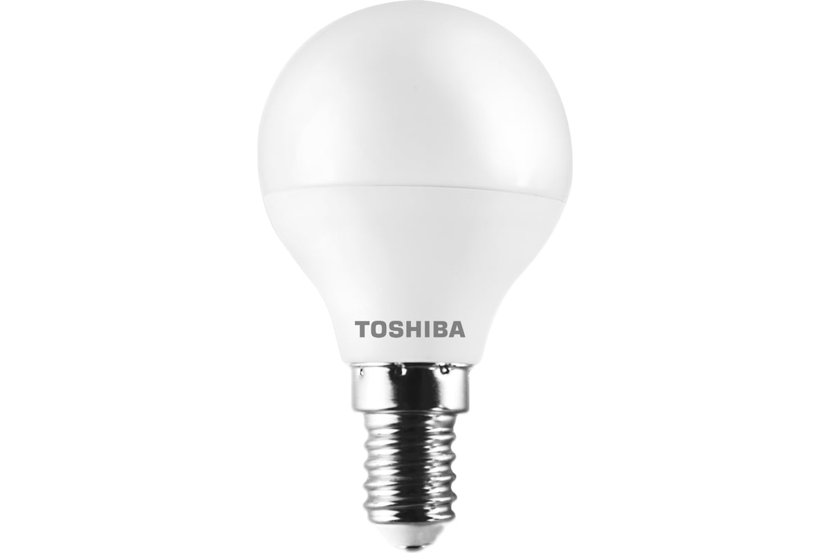 Светодиодная лампа TOSHIBA LED G45 шар 5W аналог 40Вт/470Лм нейтральный  свет 4000K цоколь малый Е14 драйвер IC 01301315930A - выгодная цена,  отзывы, характеристики, фото - купить в Москве и РФ