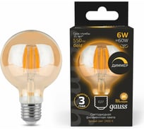 Лампа Gauss Filament G95 6W 620Лм 2400К Е27 golden диммируемая LED 1/20 105802006-D 17472798